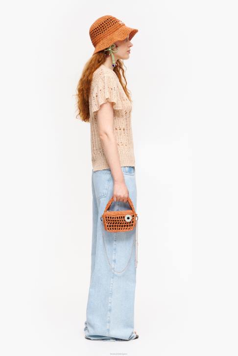 Bimba Y Lola чанта за скитник от рафия оранжево аксесоари 28R6R9