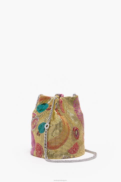 Bimba Y Lola bananas mix mesh bag bucket bag златист аксесоари 28R6R146