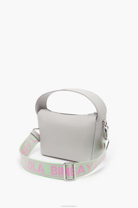 Bimba Y Lola кожена чанта hobo сиво аксесоари 28R6R50