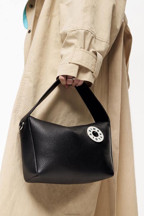 Bimba Y Lola кожена чанта hobo черен аксесоари 28R6R51