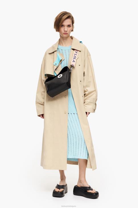 Bimba Y Lola кожена чанта hobo черен аксесоари 28R6R51