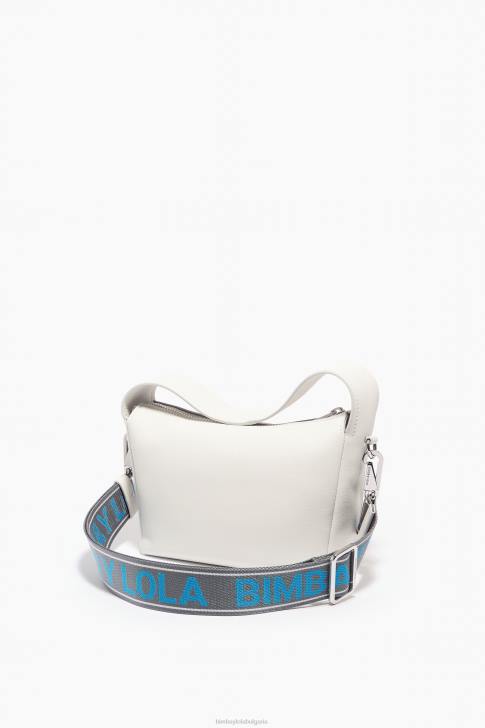 Bimba Y Lola кожена чанта hobo бяло аксесоари 28R6R52