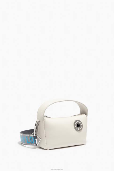 Bimba Y Lola кожена чанта hobo бяло аксесоари 28R6R53