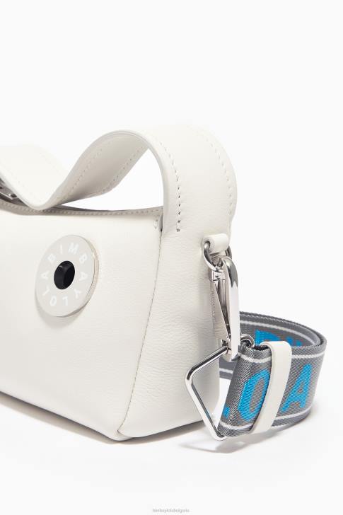 Bimba Y Lola кожена чанта hobo бяло аксесоари 28R6R53