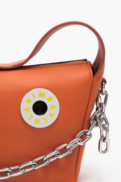 Bimba Y Lola кожена чанта hobo тухла аксесоари 28R6R55