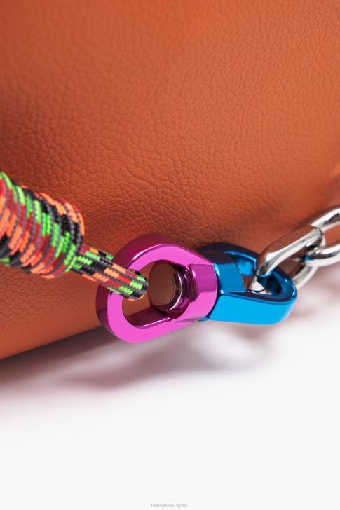 Bimba Y Lola кожена чанта hobo тухла аксесоари 28R6R55