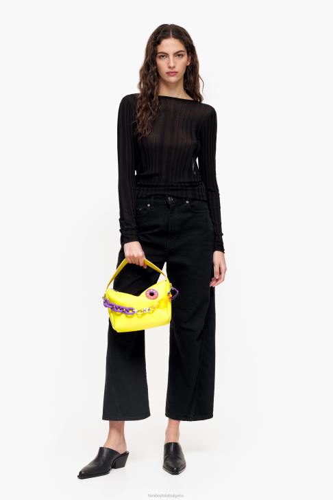 Bimba Y Lola кожена чанта hobo жълто аксесоари 28R6R57