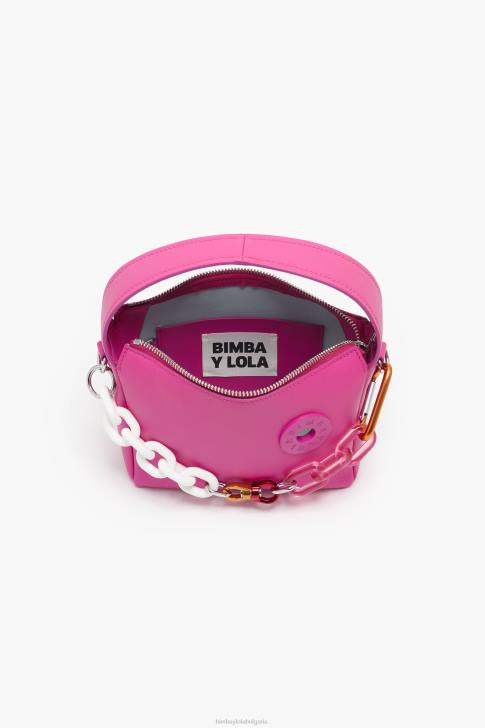 Bimba Y Lola кожена чанта hobo фуксия аксесоари 28R6R58
