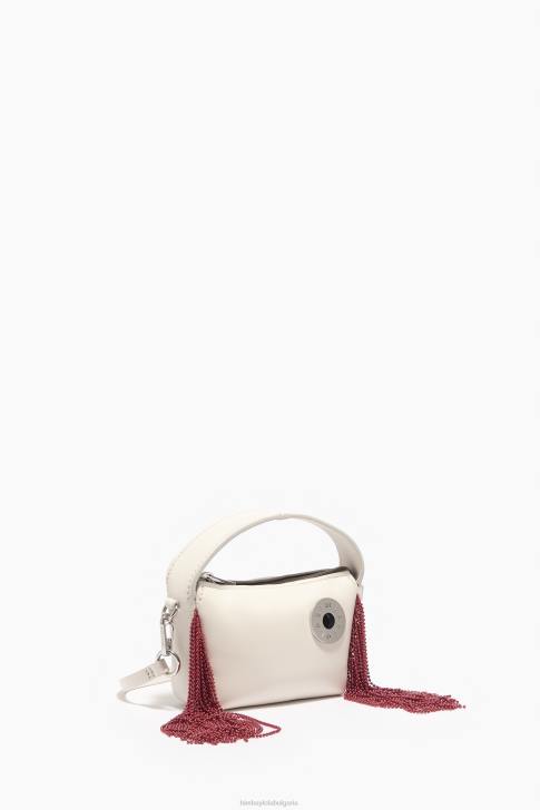 Bimba Y Lola кожена чанта hobo почти бял аксесоари 28R6R61