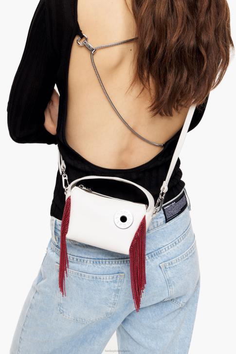 Bimba Y Lola кожена чанта hobo почти бял аксесоари 28R6R61