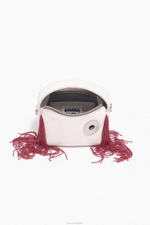 Bimba Y Lola кожена чанта hobo почти бял аксесоари 28R6R61