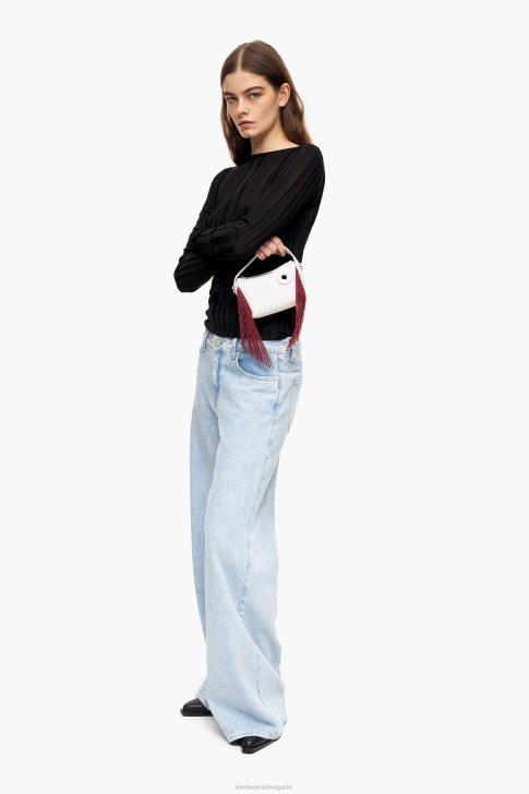 Bimba Y Lola кожена чанта hobo почти бял аксесоари 28R6R61