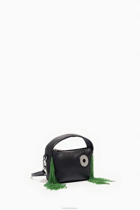 Bimba Y Lola кожена чанта hobo черен аксесоари 28R6R62