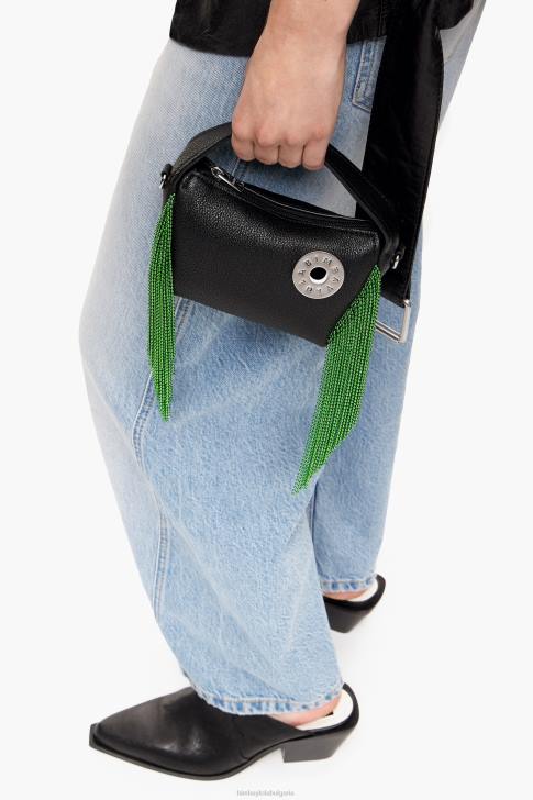 Bimba Y Lola кожена чанта hobo черен аксесоари 28R6R62