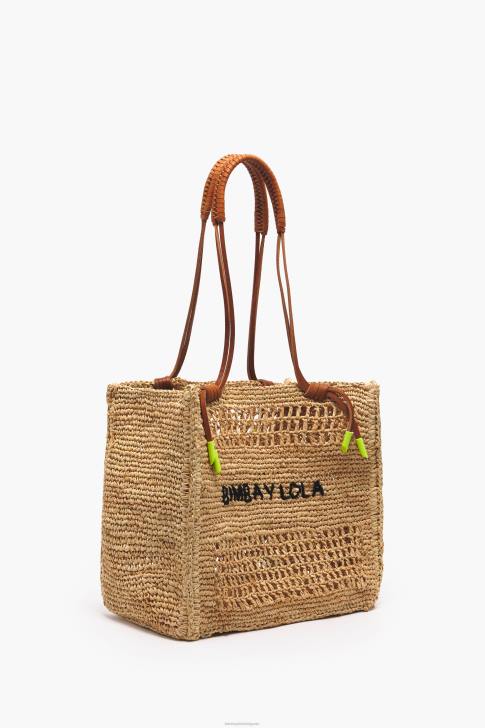 Bimba Y Lola голяма чанта от рафия естествено аксесоари 28R6R114