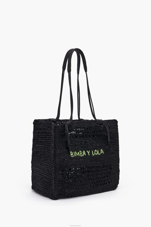 Bimba Y Lola голяма чанта от рафия черен аксесоари 28R6R115