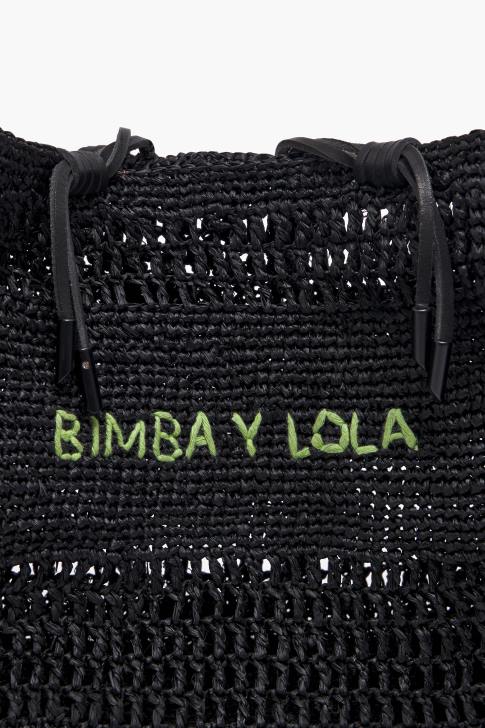 Bimba Y Lola голяма чанта от рафия черен аксесоари 28R6R115