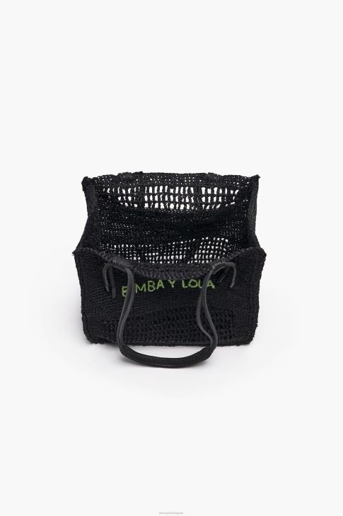 Bimba Y Lola голяма чанта от рафия черен аксесоари 28R6R115
