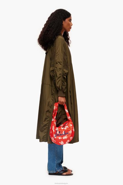 Bimba Y Lola акрилна найлонова чанта с цветя червен аксесоари 28R6R121