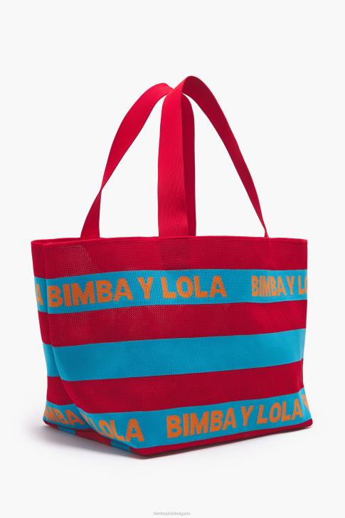Bimba Y Lola плетена пазарска чанта червен аксесоари 28R6R126