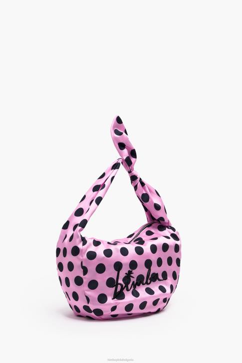 Bimba Y Lola dotnylon bucket bag розово аксесоари 28R6R118
