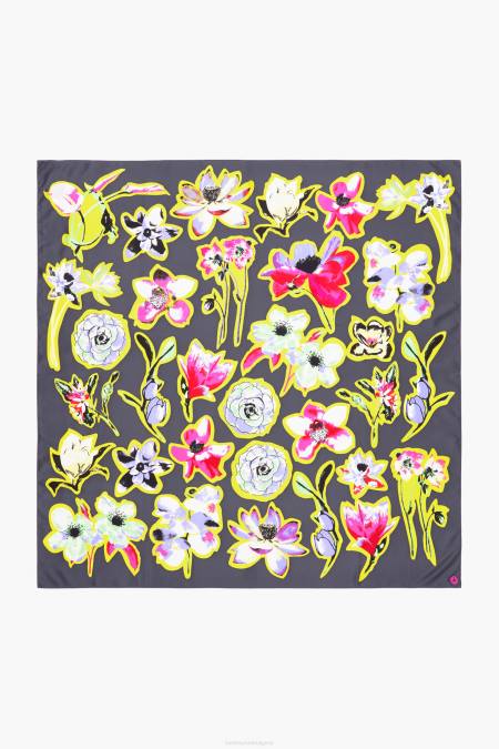 Bimba Y Lola тъмен флорален шал аксесоари сиво 28R6R604