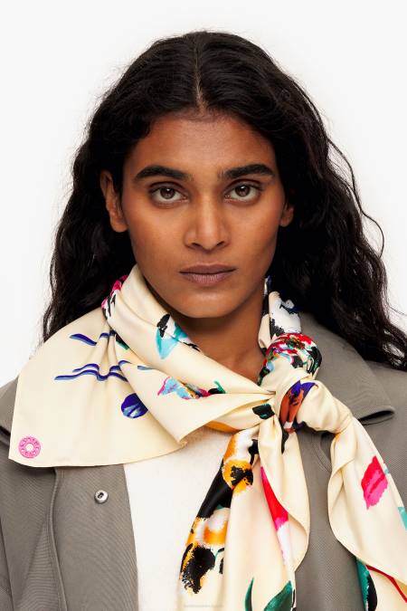 Bimba Y Lola флорален шал аксесоари сметана 28R6R605