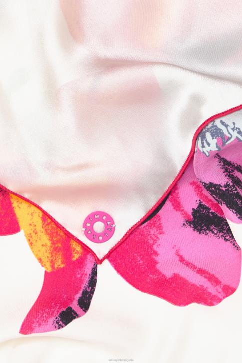 Bimba Y Lola флорален копринен шал мръсно бял аксесоари 28R6R606