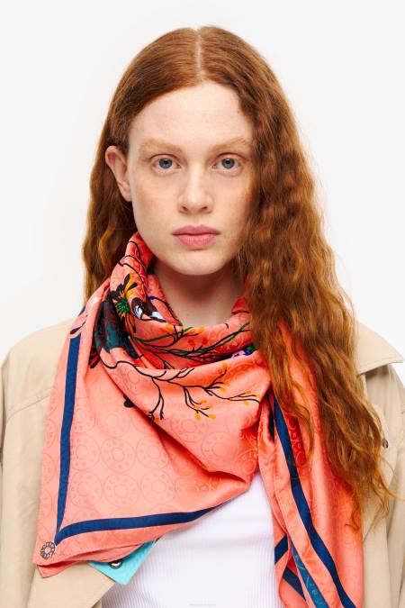 Bimba Y Lola флорален шал аксесоари корал 28R6R608