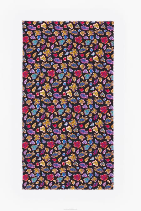 Bimba Y Lola дълъг морски саронг от памучна риба аксесоари черен 28R6R610