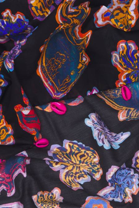 Bimba Y Lola къс морски саронг от памучна риба аксесоари черен 28R6R612