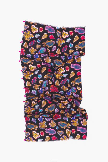 Bimba Y Lola къс морски саронг от памучна риба аксесоари черен 28R6R612