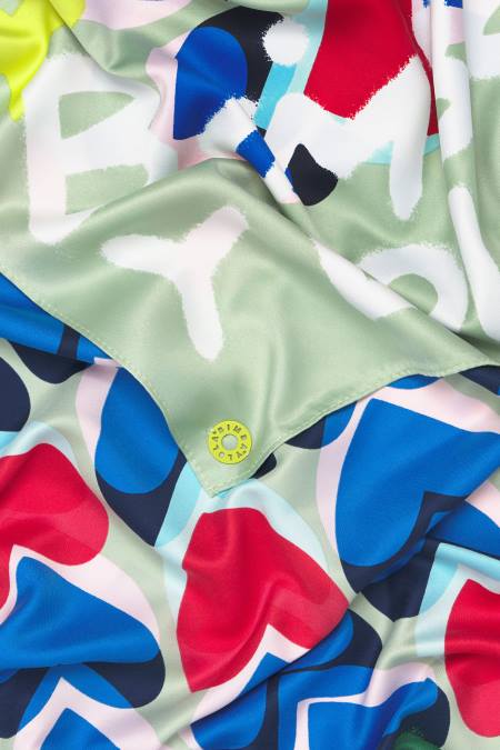 Bimba Y Lola сърца графити лого шал аксесоари мента 28R6R613