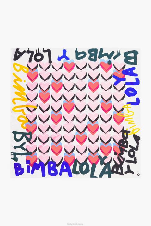 Bimba Y Lola сърца графити лого шал мръсно бял аксесоари 28R6R614