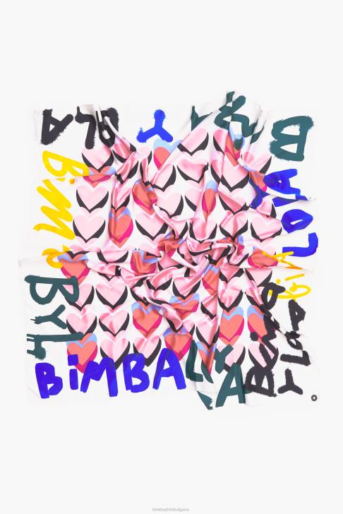 Bimba Y Lola сърца графити лого шал мръсно бял аксесоари 28R6R614
