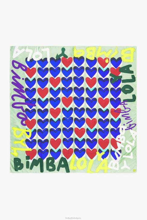 Bimba Y Lola сърца графити лого шал мента аксесоари 28R6R615