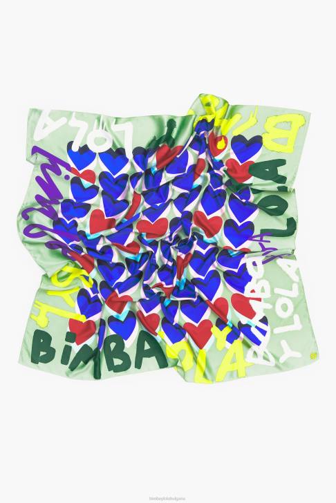 Bimba Y Lola сърца графити лого шал мента аксесоари 28R6R615