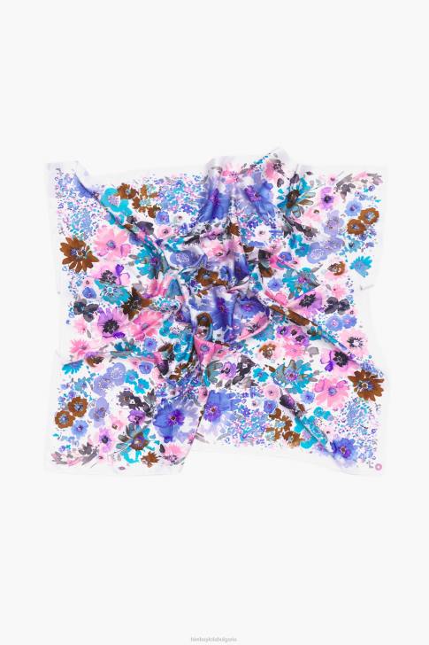 Bimba Y Lola акварелен флорален шал бяло аксесоари 28R6R617