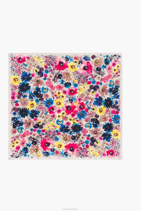 Bimba Y Lola акварелен флорален шал бежово аксесоари 28R6R618