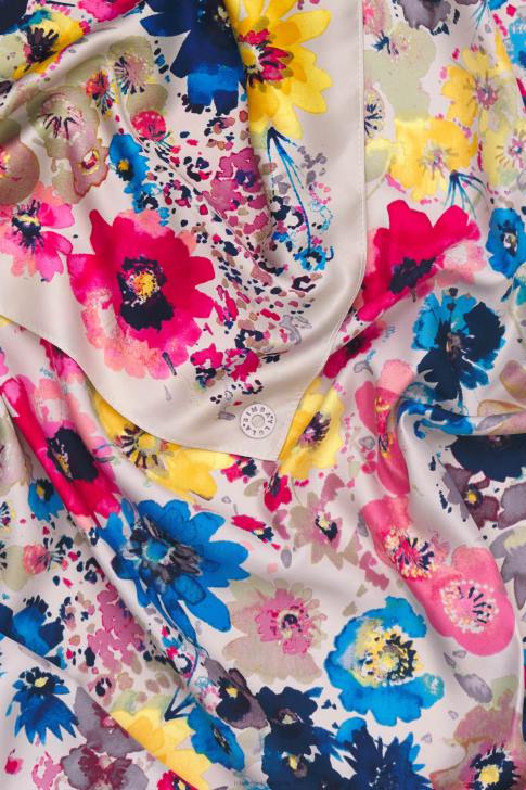 Bimba Y Lola акварелен флорален шал бежово аксесоари 28R6R618