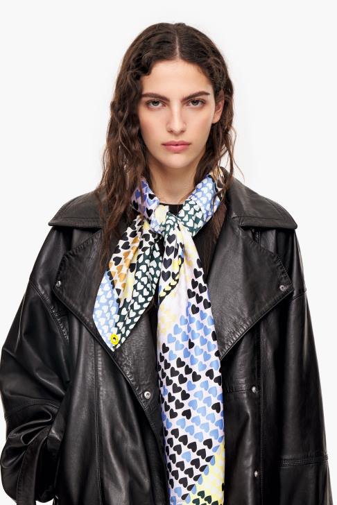 Bimba Y Lola шал с геометрични сърца бледо жълт аксесоари 28R6R619