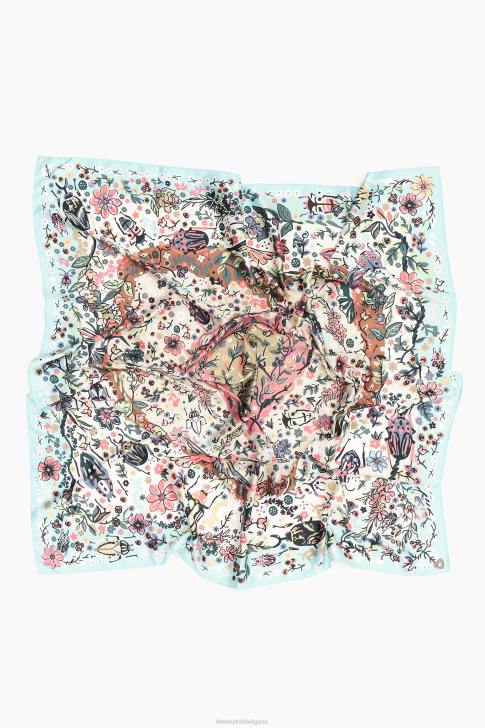 Bimba Y Lola цветя животни шал мръсно бял аксесоари 28R6R621