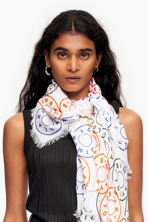 Bimba Y Lola шал с лого бяло аксесоари 28R6R624