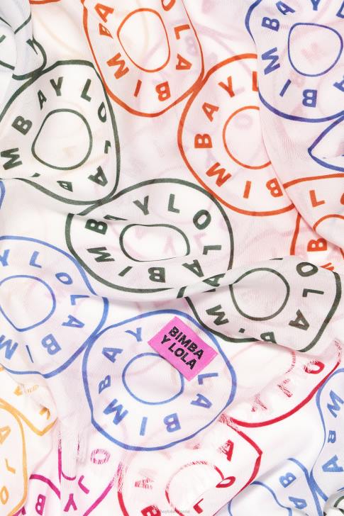 Bimba Y Lola шал с лого бяло аксесоари 28R6R624