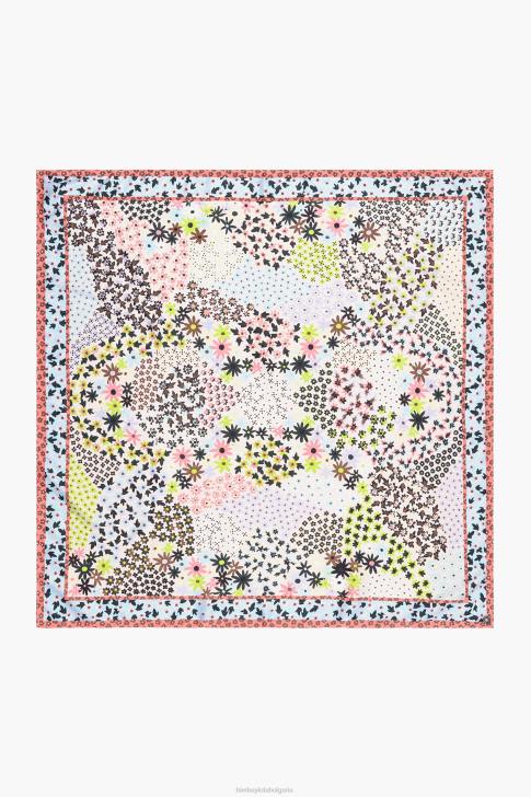 Bimba Y Lola геометричен флорален шал бяло аксесоари 28R6R631