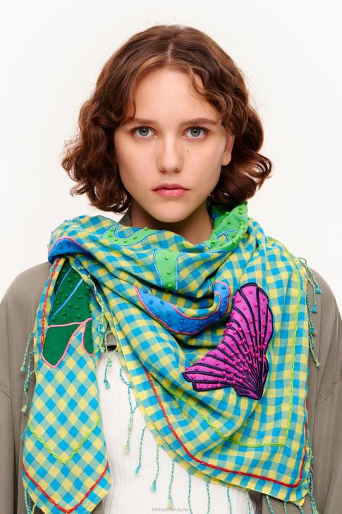 Bimba Y Lola бродиран гингам шал жълто аксесоари 28R6R633