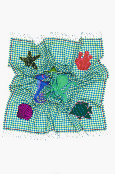 Bimba Y Lola бродиран гингам шал жълто аксесоари 28R6R633