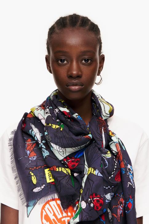 Bimba Y Lola насекоми и лого шал сиво аксесоари 28R6R639