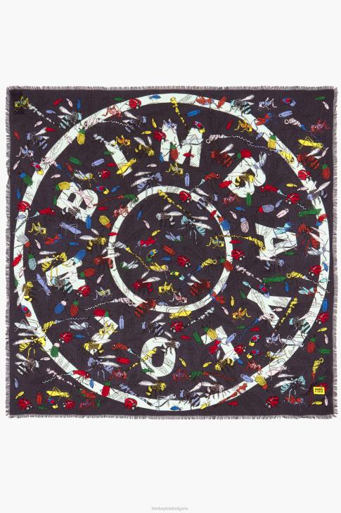 Bimba Y Lola насекоми и лого шал сиво аксесоари 28R6R639