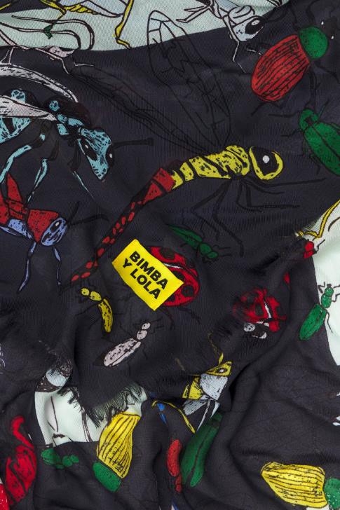 Bimba Y Lola насекоми и лого шал сиво аксесоари 28R6R640